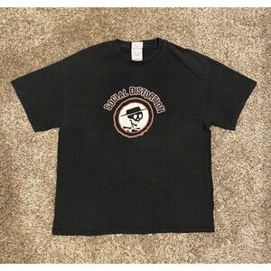 00s Vintage XL Social Distortion Shirt Cotton Black Faded Band Graphic Tee Mens